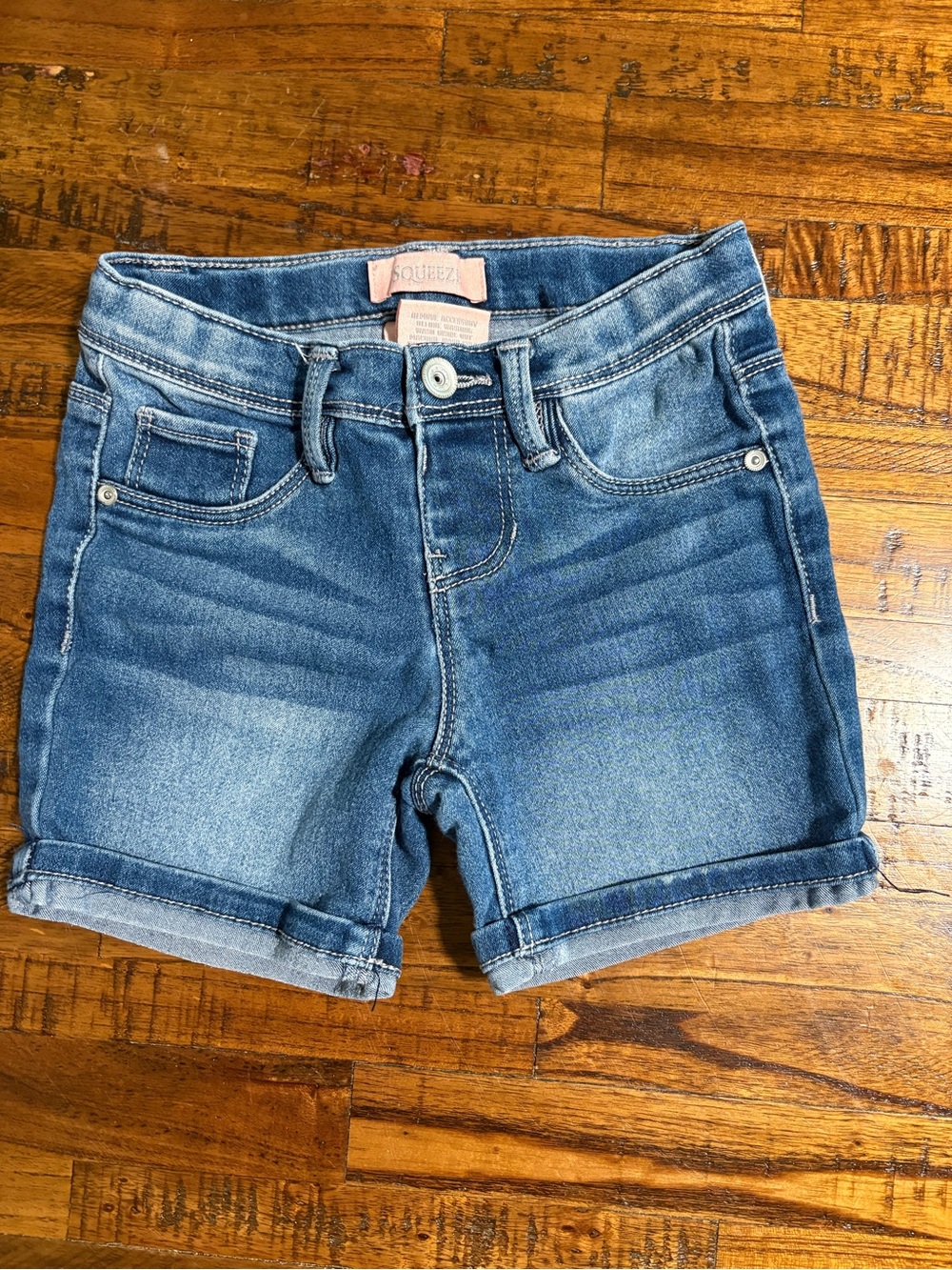 Squeeze Girls' Light Blue Denim Roll-Cuff Jean Shorts